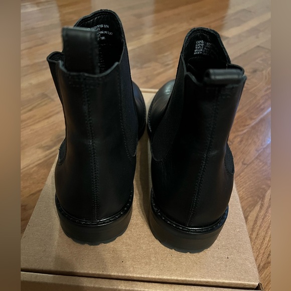 NIB New Steve Madden Leopold Black Leather Boots Size 8.5 - Picture 4 of 6